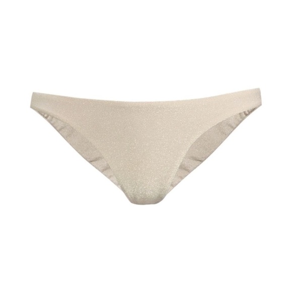 Sara Cristina Gold Shimmering Low Rise Bikini Bottom Size Large New - Picture 1 of 10